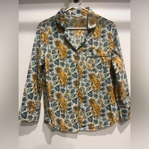 Printfresh Bagheera Animal Print Long Sleeve Button Pajama Top - XS